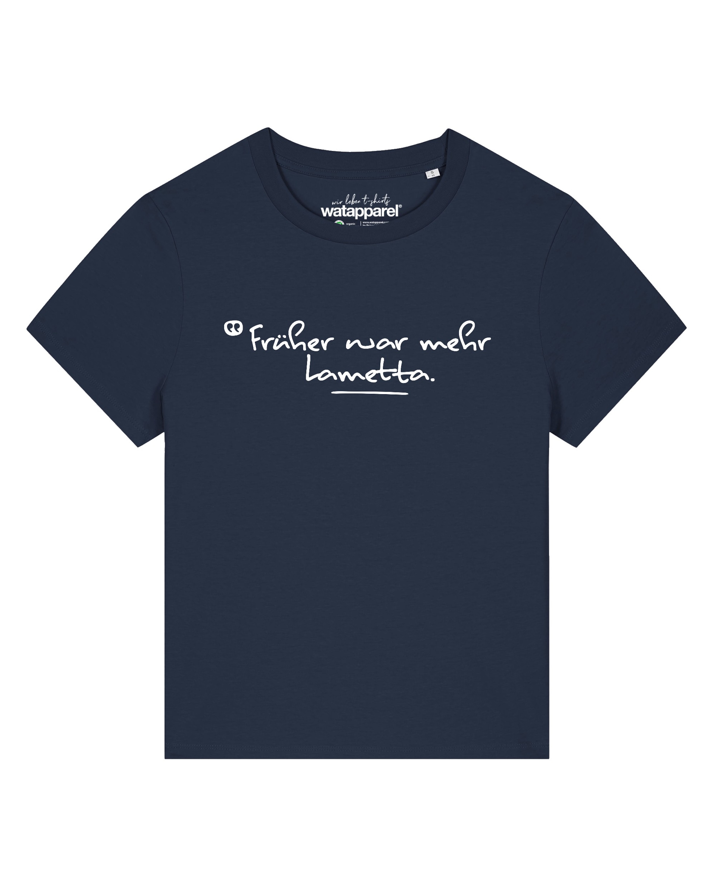 T-shirt 'Früher War Mehr Lametta' Watapparel en bleu : devant