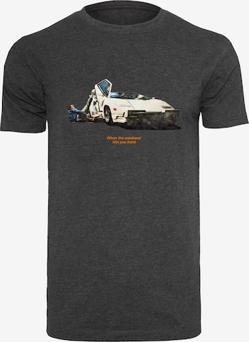 Mister Tee Shirt 'Weekend Wolf' in Grey: front