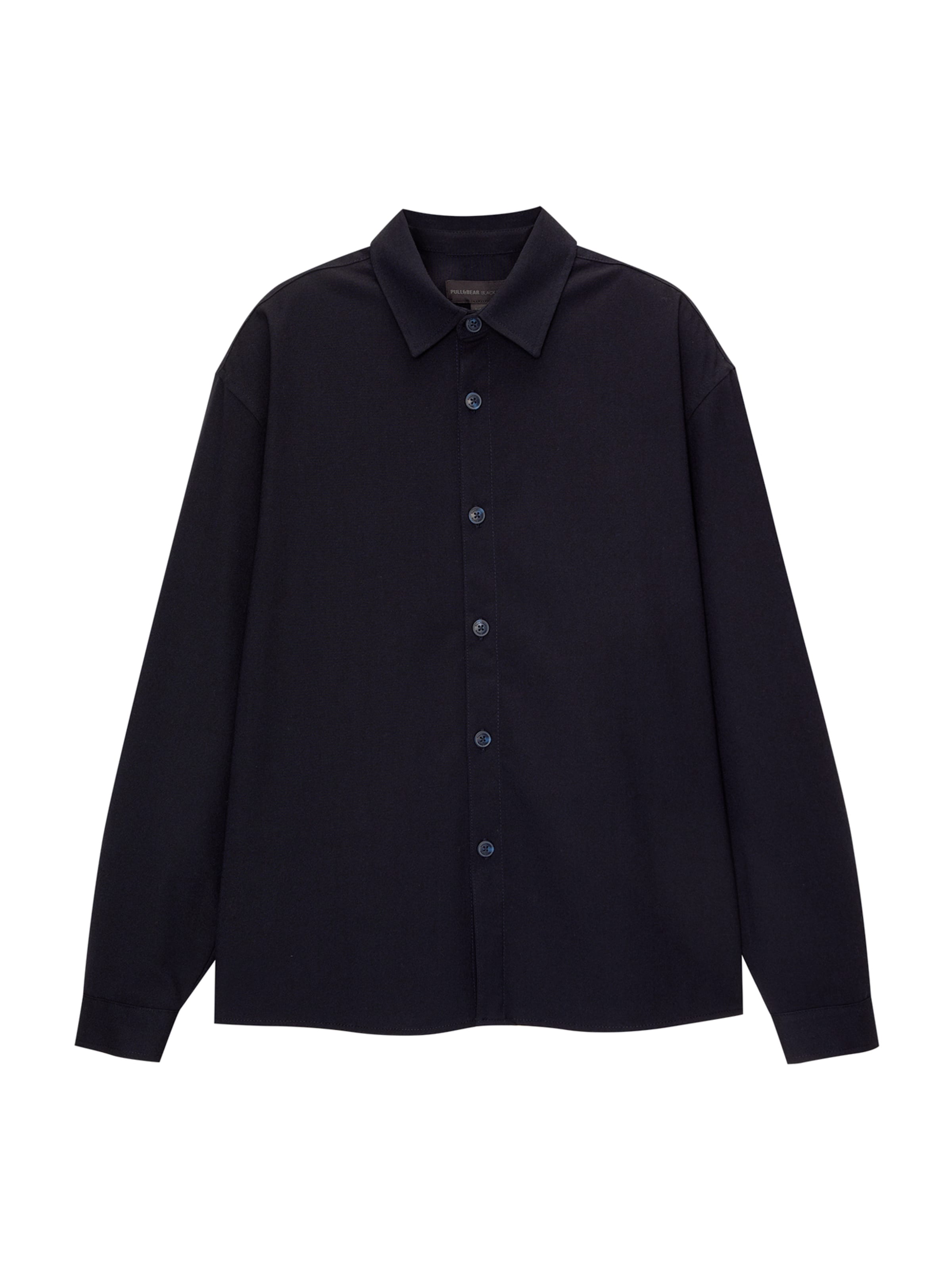 Pull&Bear Comfort fit Button Up Shirt in Blue: front