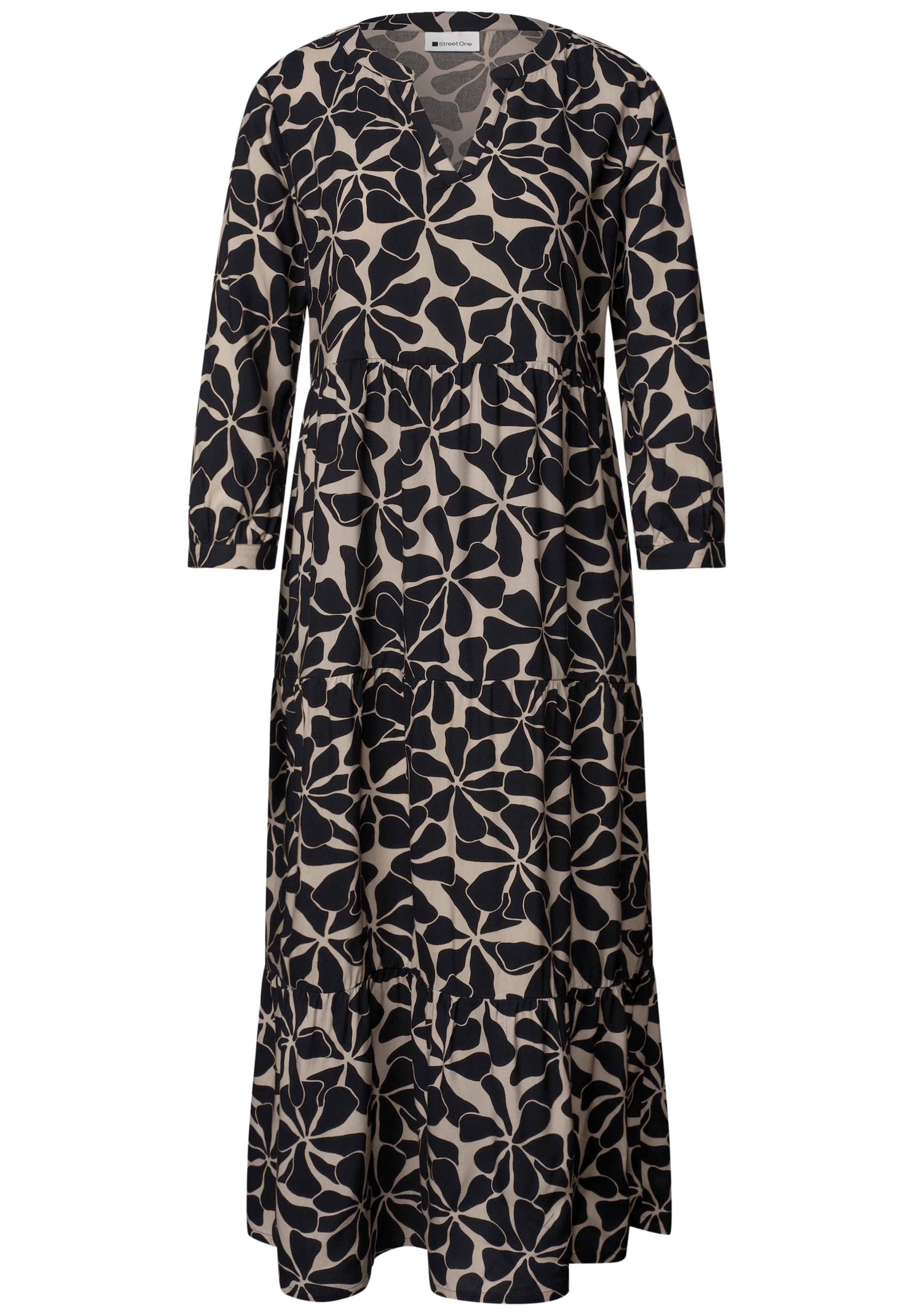 STREET ONE Sommerkleid in Schwarz: Vorderseite