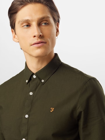 FARAH Slim fit Button Up Shirt 'BREWER' in Green