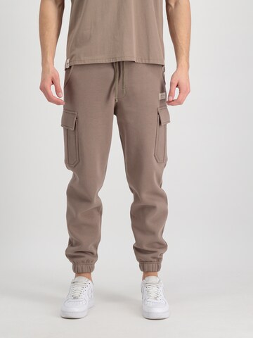 ALPHA INDUSTRIES Tapered Cargo trousers 'Organics' in Brown: front