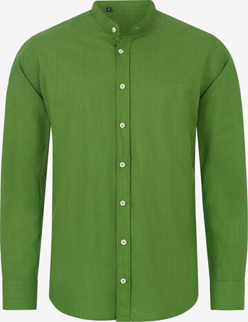 Indumentum Button Up Shirt in Green: front