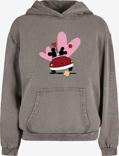 ABSOLUTE CULT Sweatshirt 'Mickey Mouse - Car' in taupe / hellpink / karminrot / schwarz, Produktansicht