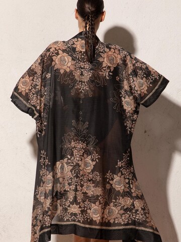 JIORO Strandjurk 'GOLDEN ROSES' in Zwart