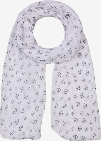Zwillingsherz Scarf 'Anker' in White: front