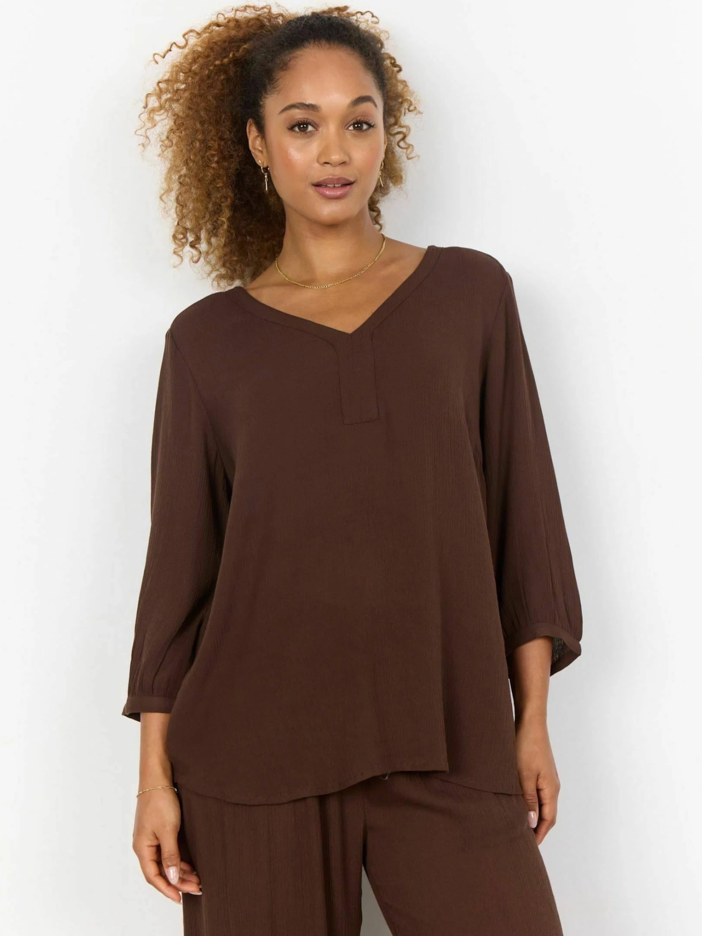 Camicia da donna 'Ruth' di Soyaconcept in marrone: frontale