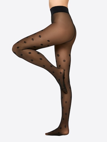 Nur Die Fijne panty ' Warm & Transparent Print ' in Zwart