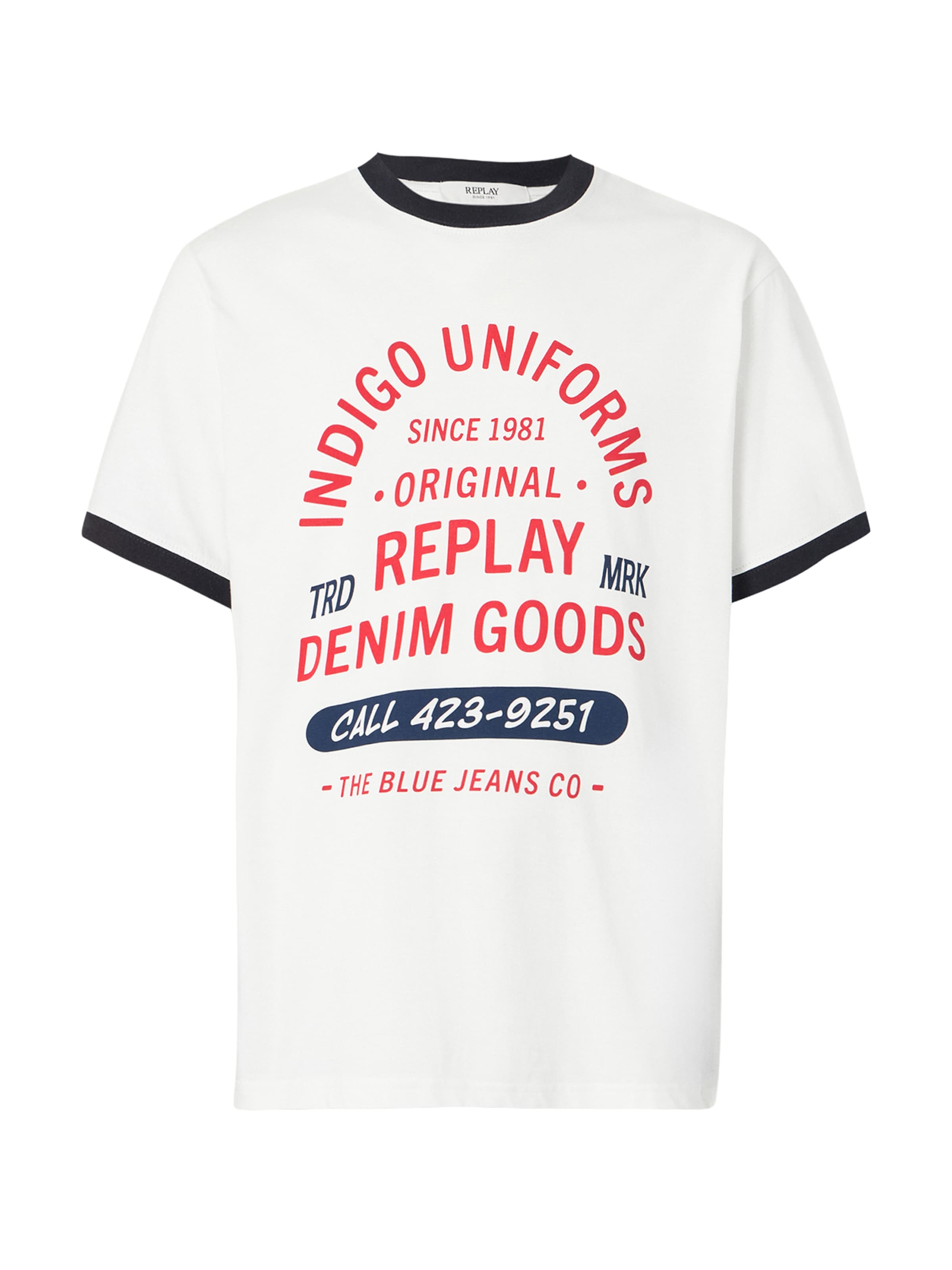 REPLAY Футболка в Белый: спереди