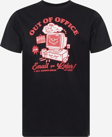 Iriedaily T-Shirt 'Out of Office' in Schwarz: predná strana