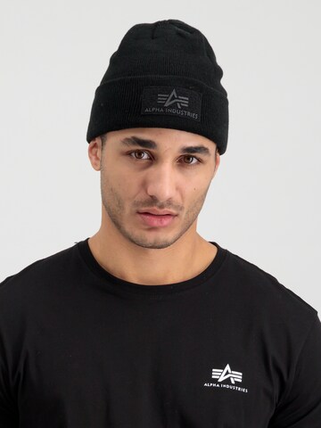 Bonnet ALPHA INDUSTRIES en noir : devant