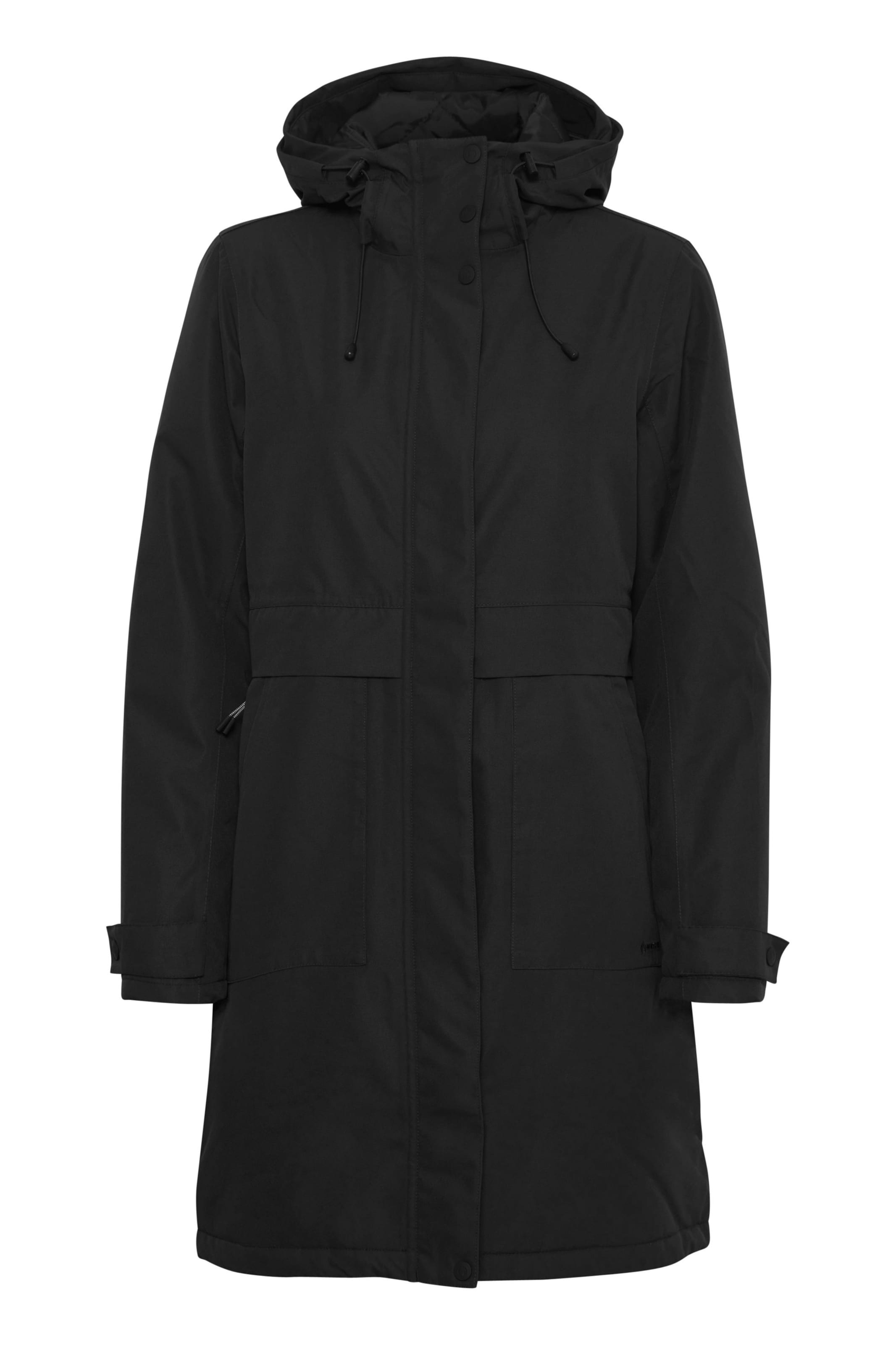 North Bend - Sobretudo outdoor 'Malika' em preto: frente