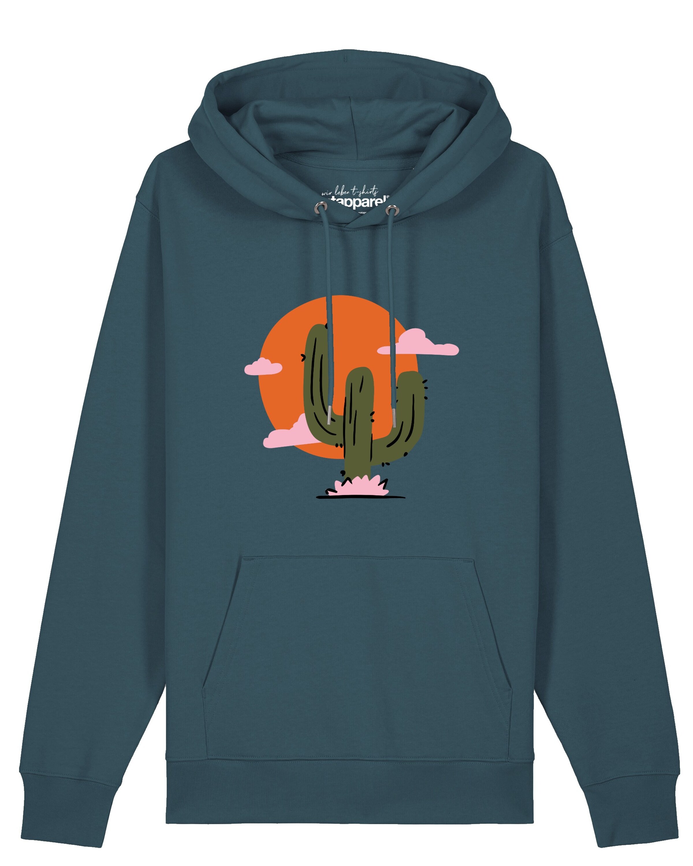 Watapparel Sweatshirt 'Kaktus im Sonnenuntergang' in Blue: front