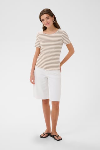 T-shirt 'Ribba' Cream en beige