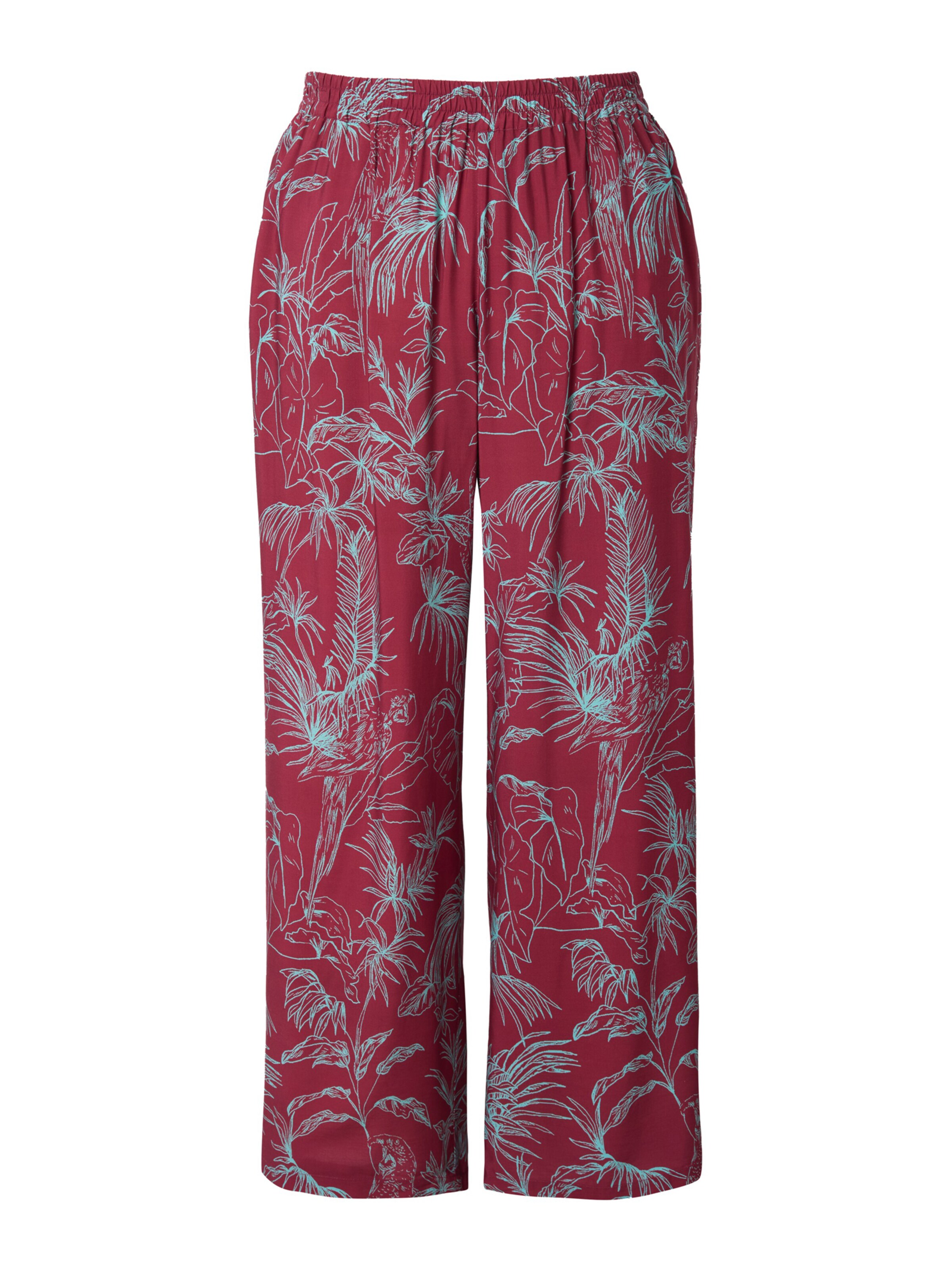 Ulla Popken Wide leg Broek in Lila: voorkant