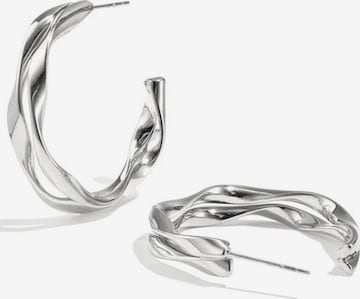 Boucles d'oreilles 'TWISTED WAVE' Cala Rose en argent : devant