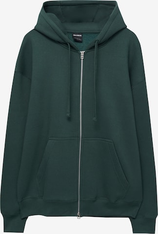 Pull&Bear Sweatjacka i grön: framsida