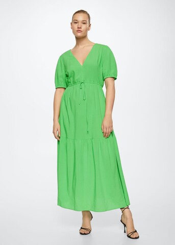 MANGO Summer Dress 'cantina' in Green: front