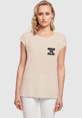 Maglietta 'Break The Rules 2' di Merchcode in beige: frontale