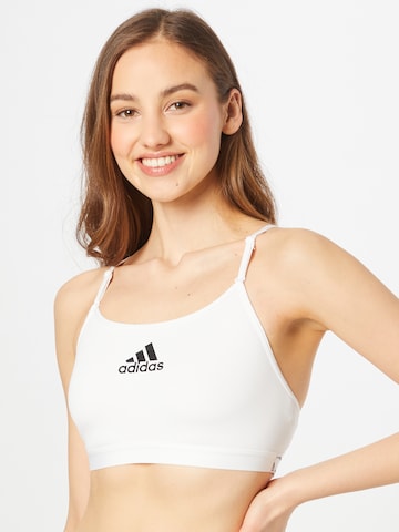 ADIDAS SPORTSWEAR Ниско ниво на защита Спортен сутиен 'Aeroreact Light-Support' в бяло: отпред