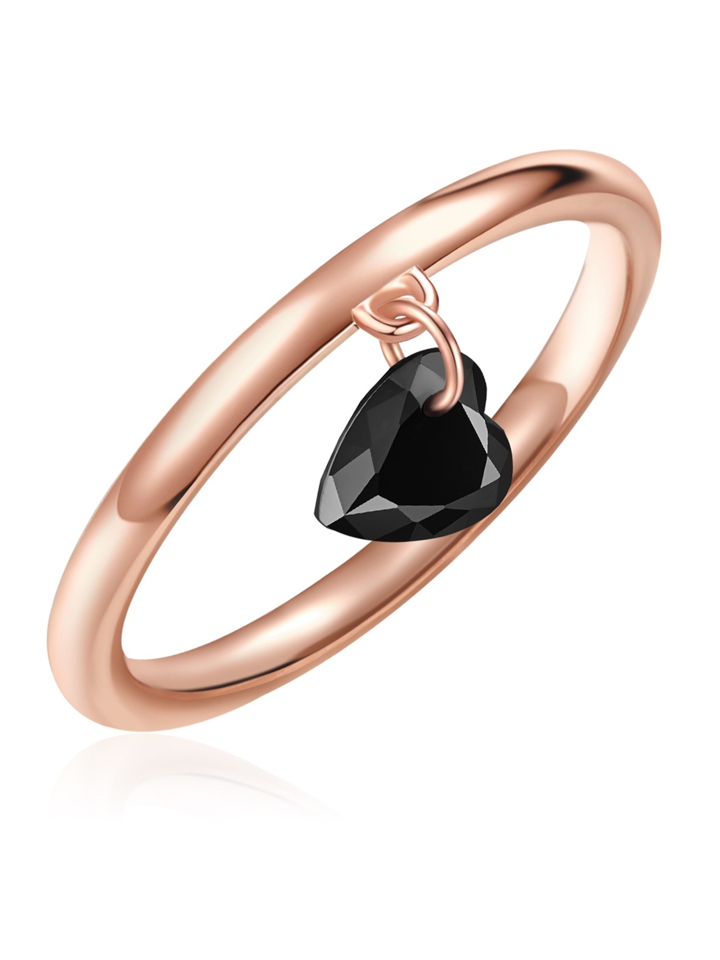 Glanzstücke München Bague en or rose / noir, Vue avec produit