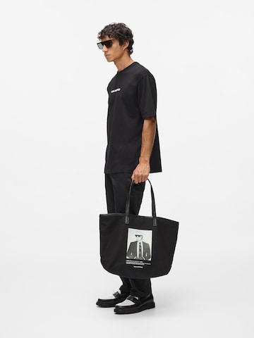 Karl Lagerfeld Μπλουζάκι 'Portrait' σε μαύρο