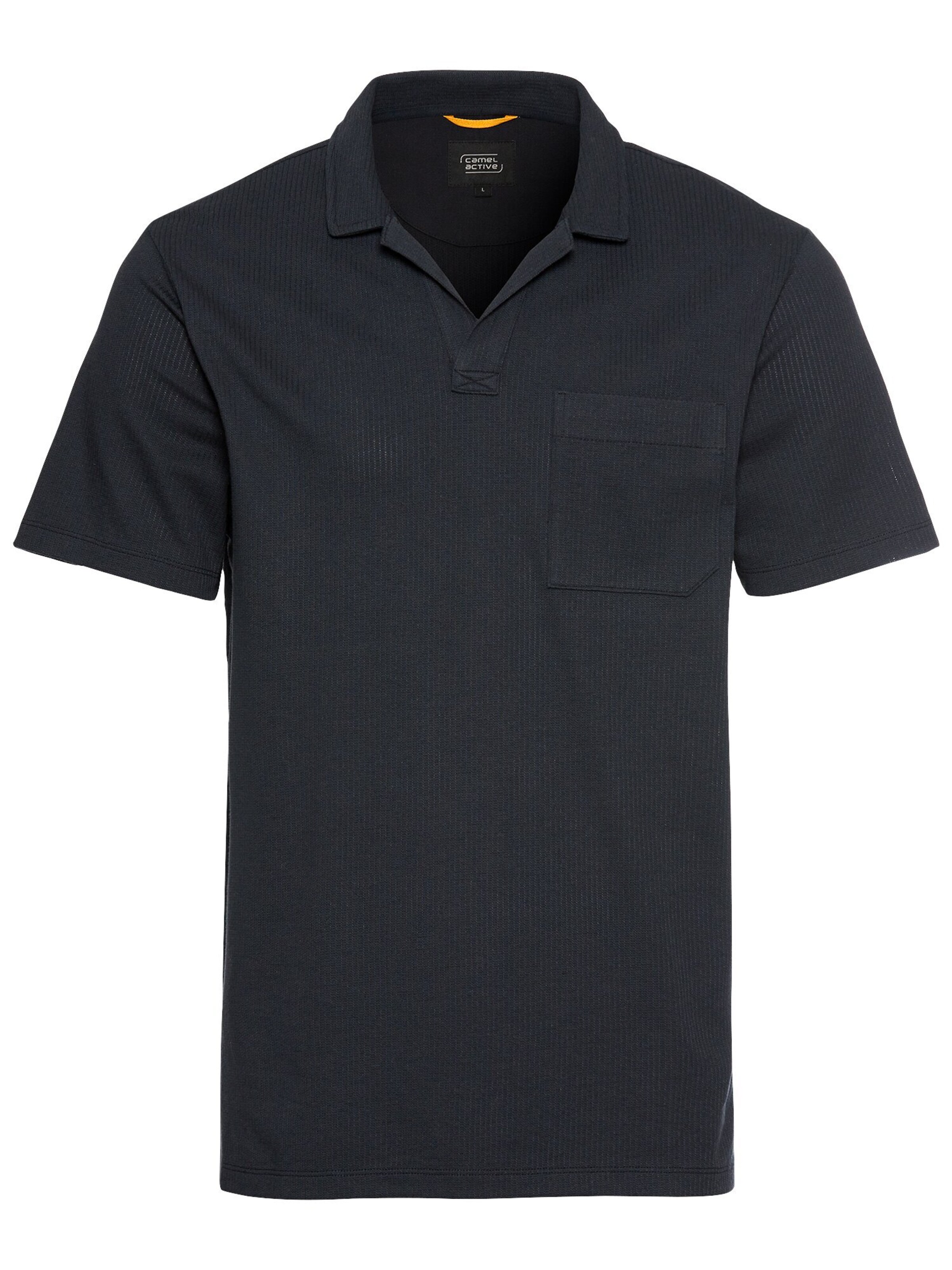 CAMEL ACTIVE Kurzarm Poloshirt mit Brusttasche in Blau: Vorderseite