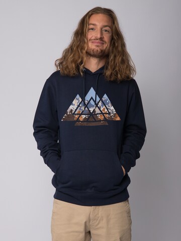 Sweat-shirt 'Geometric Landscape' Watapparel en bleu : devant