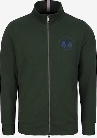 La Martina Sweatvest 'MBF301' in Groen: voorkant