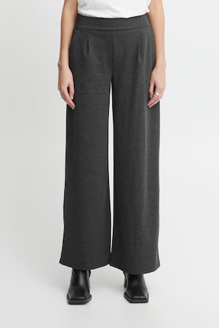 ICHI Wide leg Chino Pants 'Kate' in Grey: front