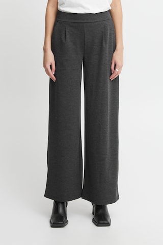 ICHI Wide Leg Hose 'Kate' in Grau: predná strana