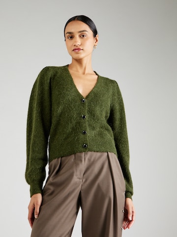 SOAKED IN LUXURY Knit Cardigan 'Tuesday' in Green: front