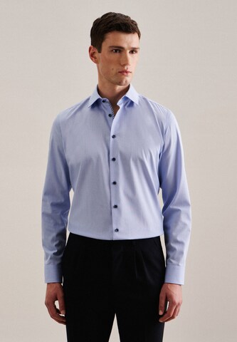 Coupe slim Chemise business 'Patch3' SEIDENSTICKER en bleu : devant