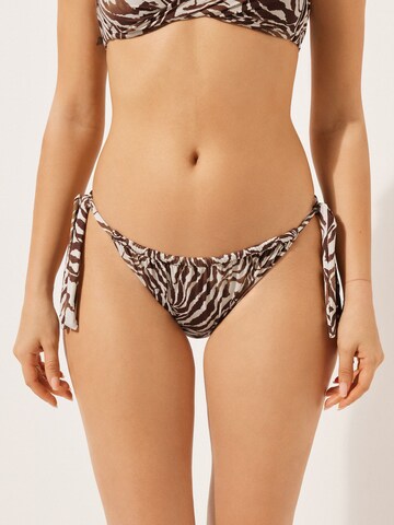 CALZEDONIA Bikini Bottoms in Brown: front