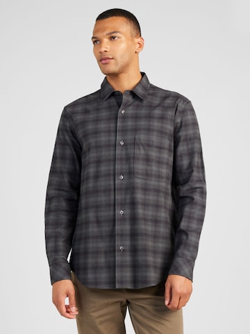 MADS NORGAARD COPENHAGEN Regular fit Button Up Shirt 'Malte' in Grey: front