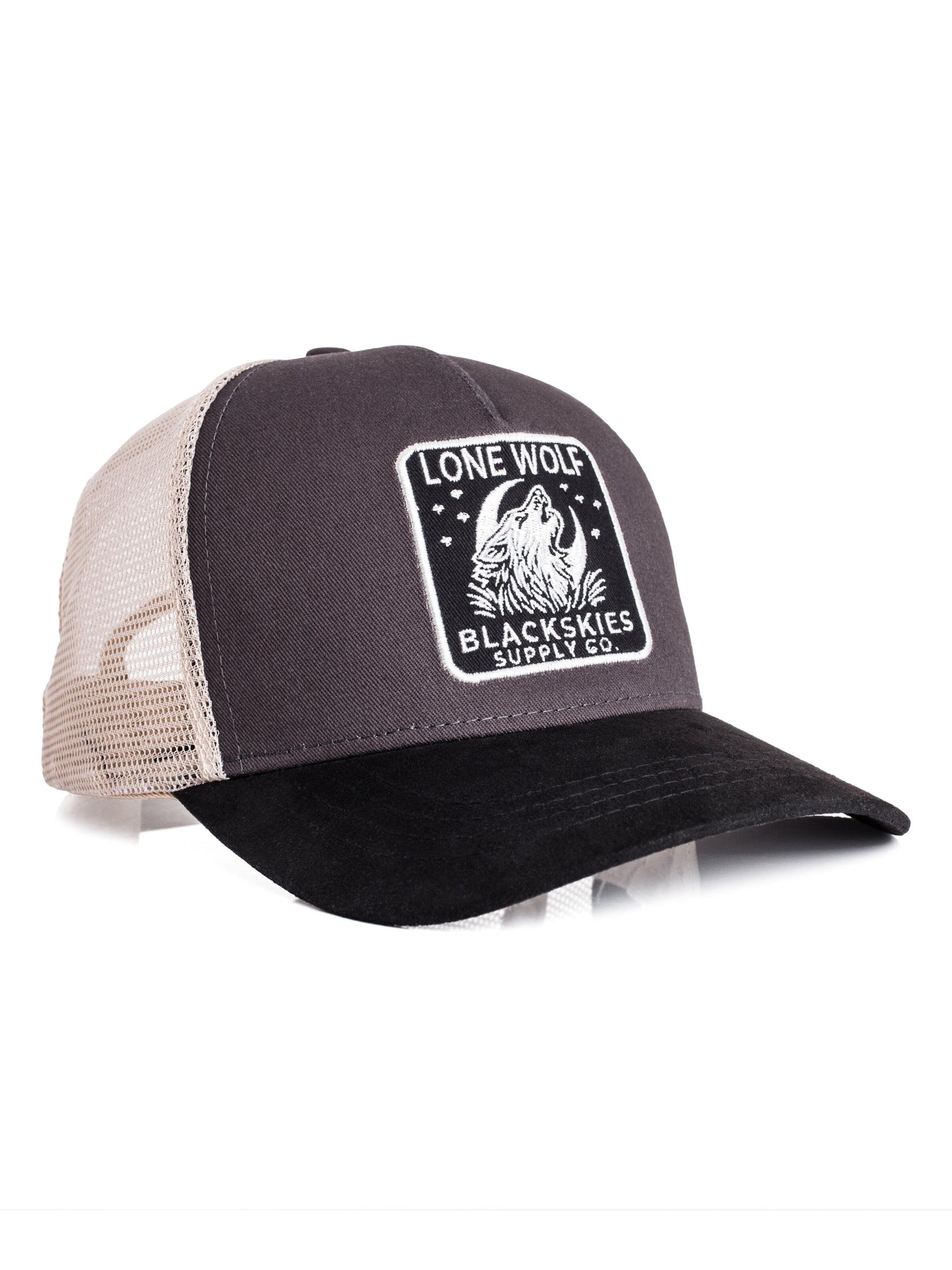 Blackskies Cap 'Lone Wolf Trucker Cap' in Grey