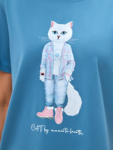 CAT by Maniita Lacitta Shirt mit Katzenprint COUNTRY CAT in Blau