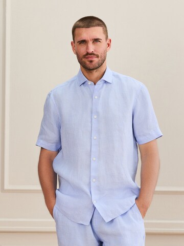 Next Regular fit Button Up Shirt in Blue: front