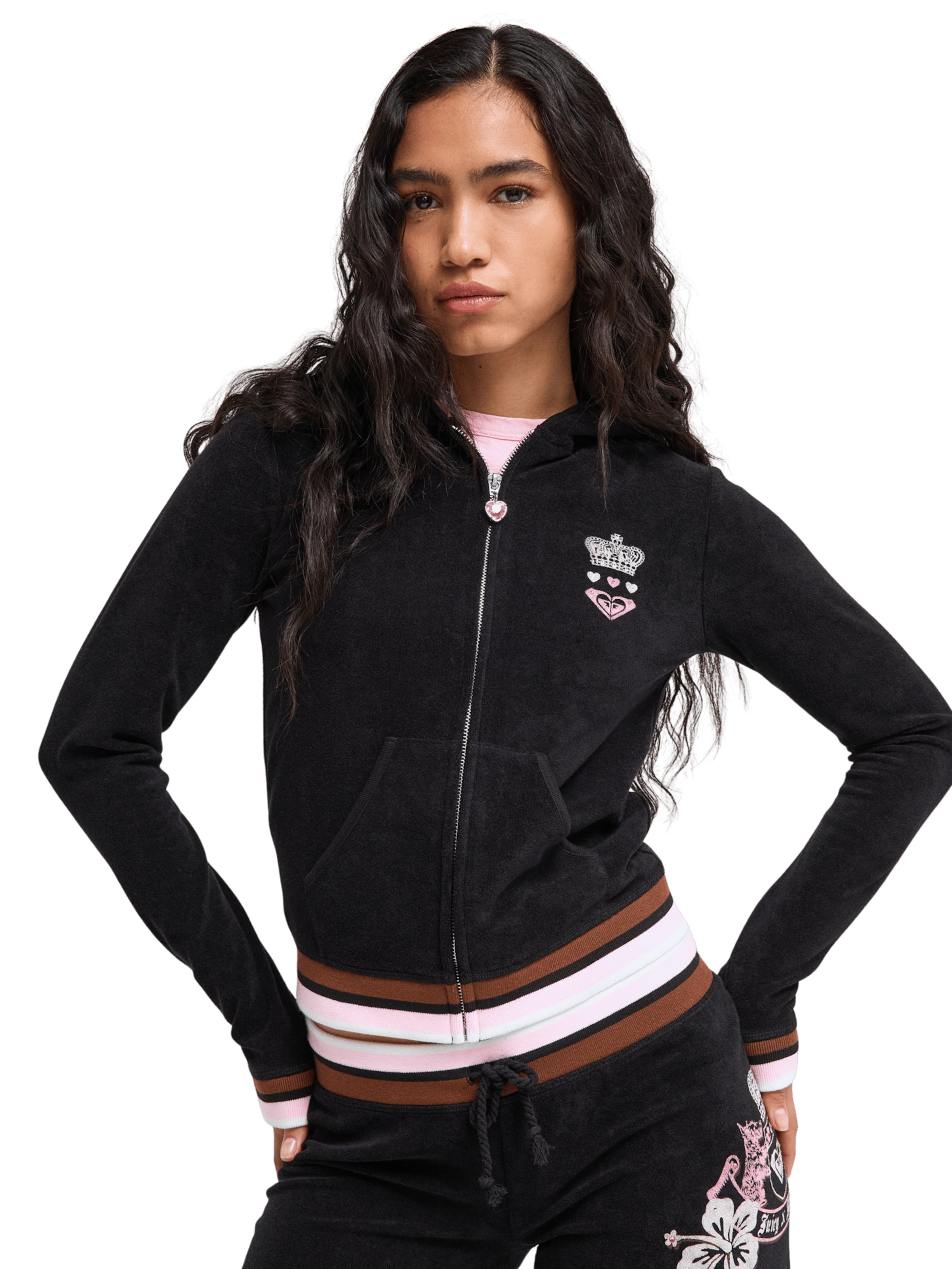 ROXY Knit Cardigan 'Roxy X Juicy Couture' in Grey: front