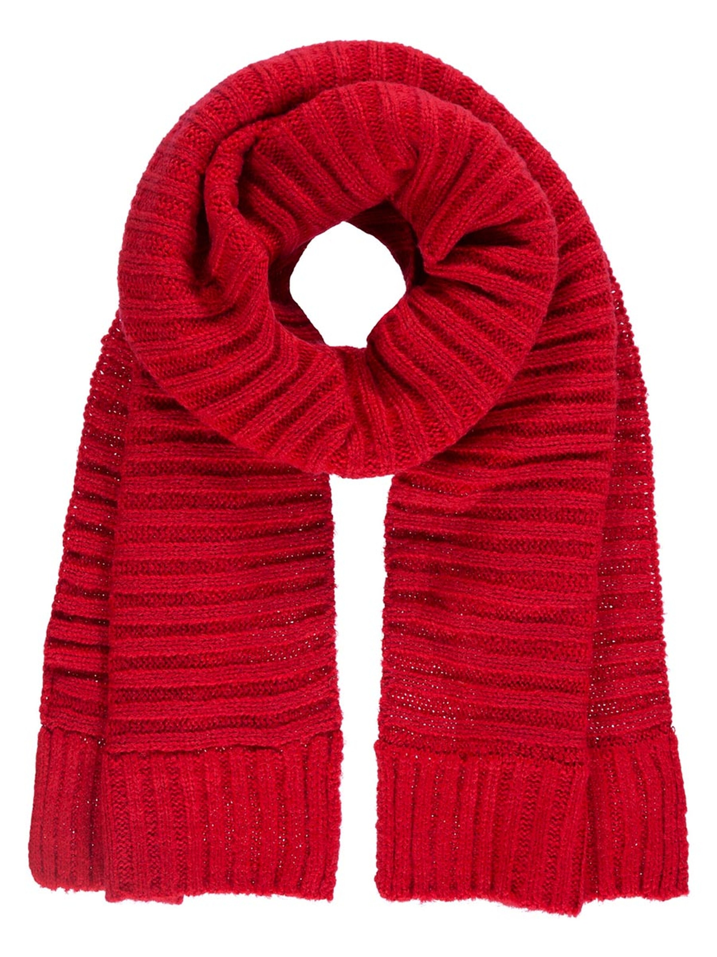 Passigatti Wrap 'Wolliger Strickschal gerippt' in Red: front