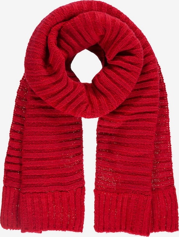 Passigatti Wrap 'Wolliger Strickschal gerippt' in Red: front