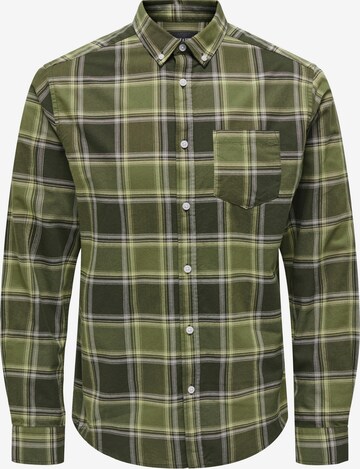 Only & Sons Button Up Shirt 'ALVARO' in Green: front