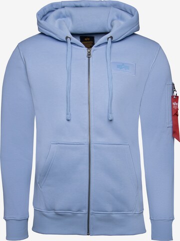 ALPHA INDUSTRIES Sweatjacke in Blau: predná strana