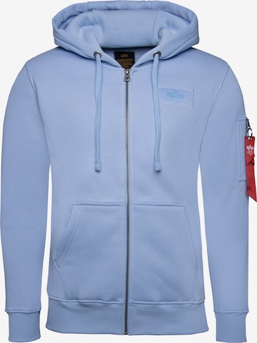 ALPHA INDUSTRIES Zip-Up Hoodie in Blue: front