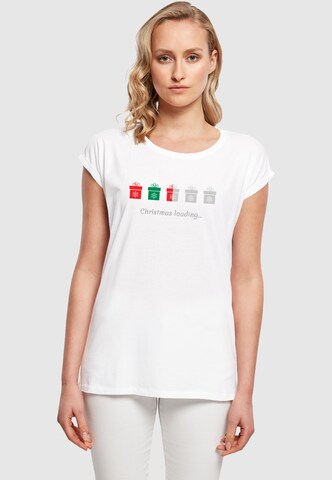 Merchcode T-Shirt 'Christmas Gifts Loading' in Weiß: Vorderseite
