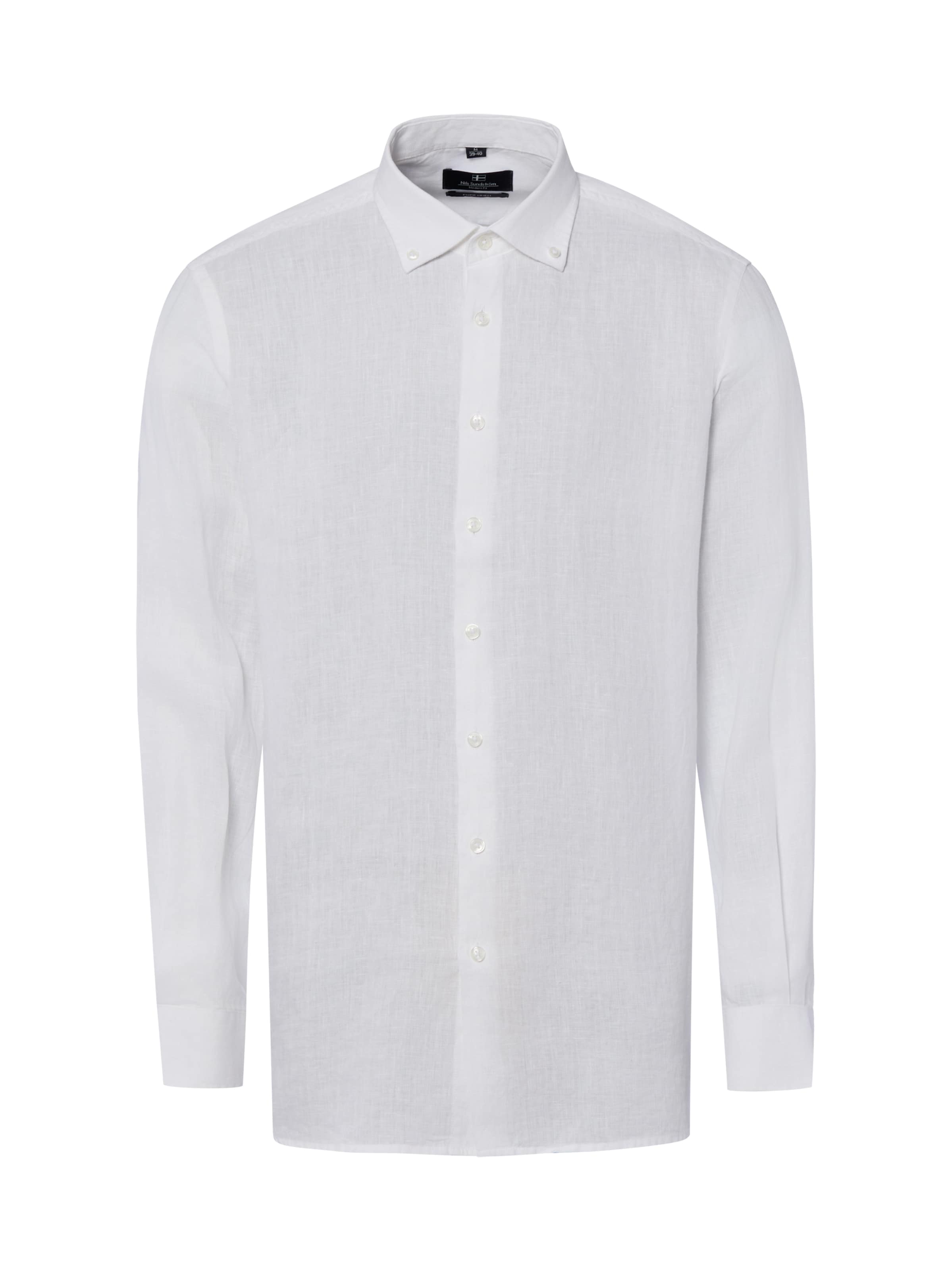 Nils Sundström Regular fit Button Up Shirt in White: front