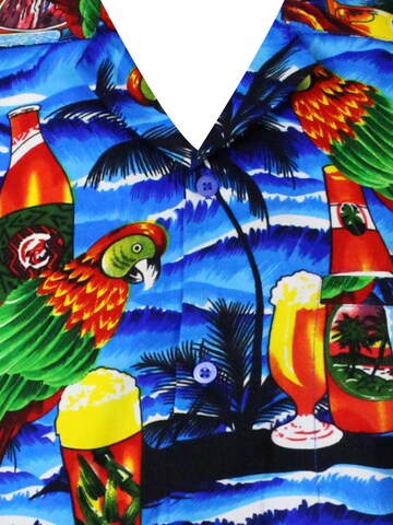 King Kameha Shirt 'Parrot Beer' in Blue