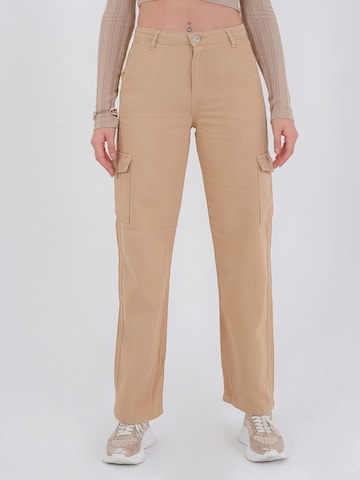 FRESHLIONS Regular Cargohose 'Lil' in Beige: predná strana