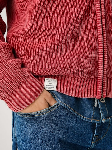 Pepe Jeans Sweat jacket 'PARKER ZIP' in Red