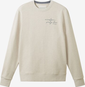 Sweat-shirt TOM TAILOR en beige : devant